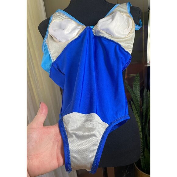 Vintage 70s Sea Queen bathing suit, one piece blue swimsuit, low cut, size 4 - Picture 10 of 10